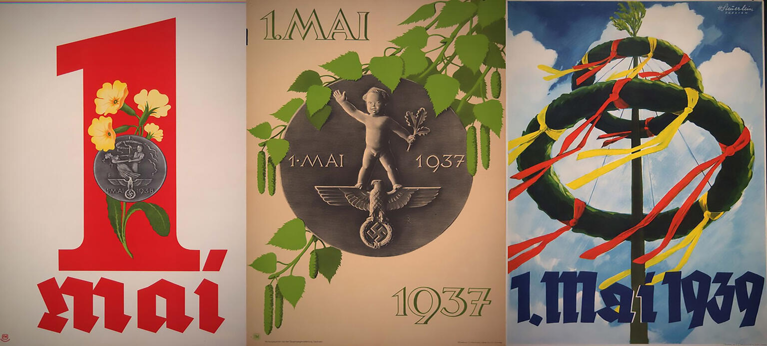 Plakat zum 1. Mai 1937, 1938 und 1939