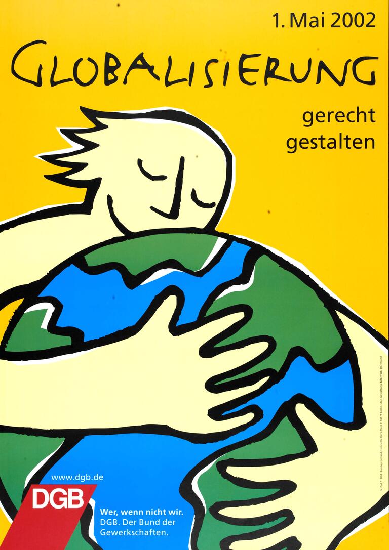 DGB--Plakat zum 1. Mai 2002: Globalisierung gerecht gestalten