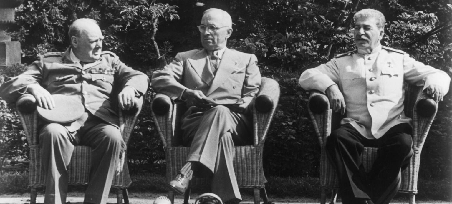 Churchill,Truman,Stalin Potsdamer Konferenz, Schloss Cecilienhof in Potsdam,