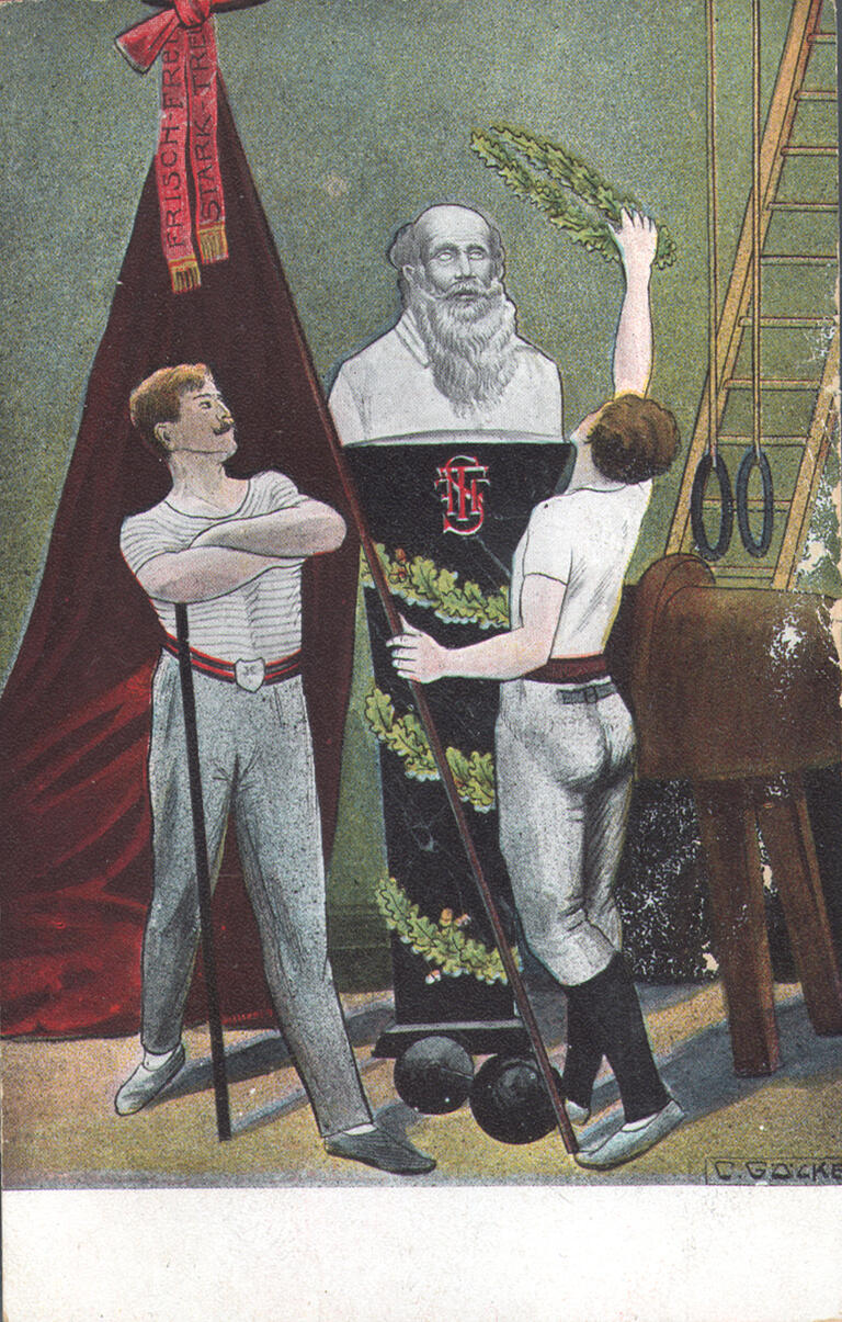 Postkarte: Werbung für den Arbeiter-Turn- und Sportbund ATSB, 1910