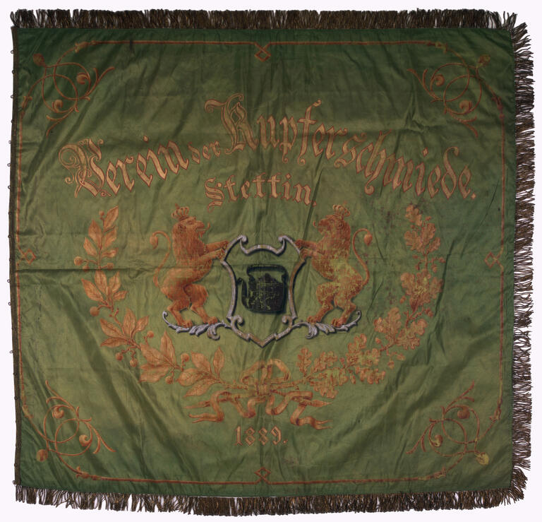 Fahne des Vereins der Kupferschmiede in Stettin um 1889