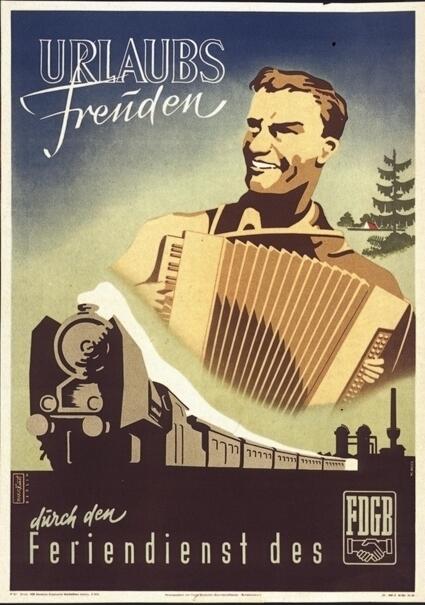 Plakat zum FDGB-Feriendienst, März 1950