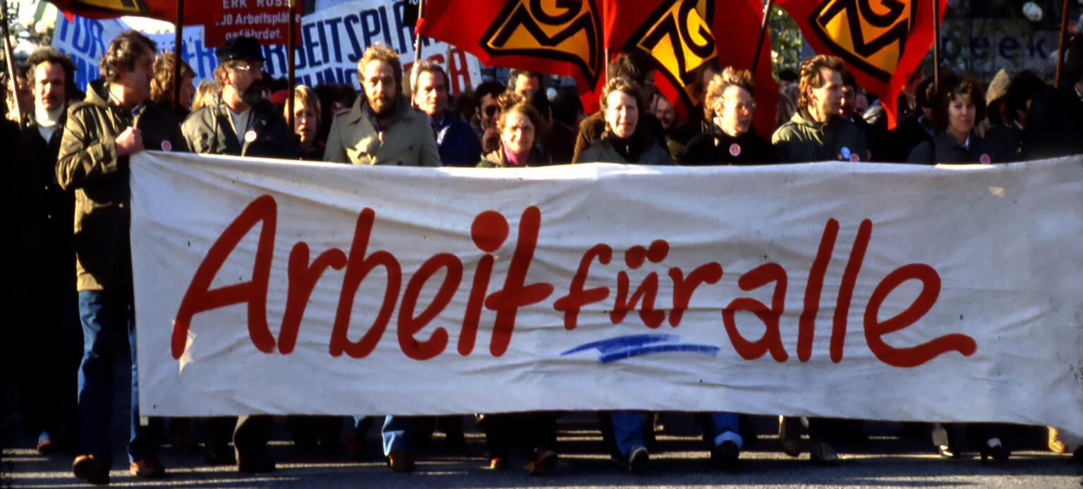 Oktober 1982: DGB-Demonstration gegen Sozialabbau und Arbeitslosigkeit