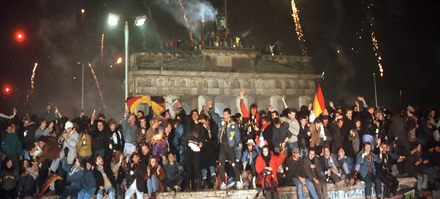 Freude über den Mauerfeier in Berlin 1989